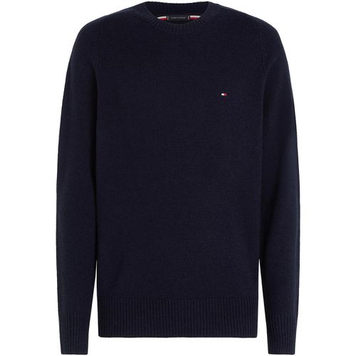 Maglione Maglia girocollo blu navy con mini logo - Tommy hilfiger - Modalova