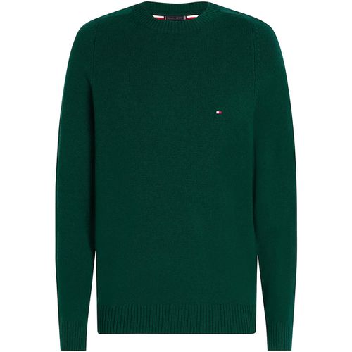 Maglione Maglia girocollo verde con mini logo - Tommy hilfiger - Modalova