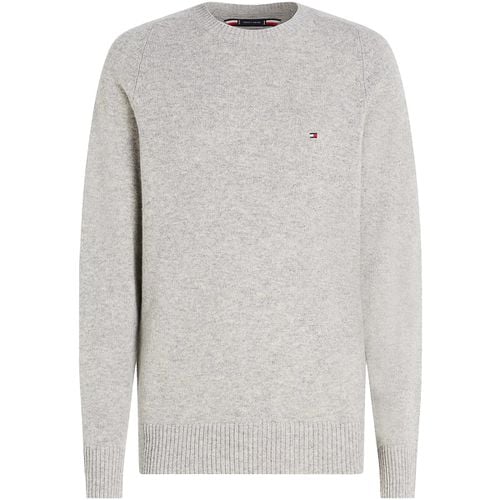 Maglione Maglia girocollo grigio chiaro con mini logo - Tommy hilfiger - Modalova