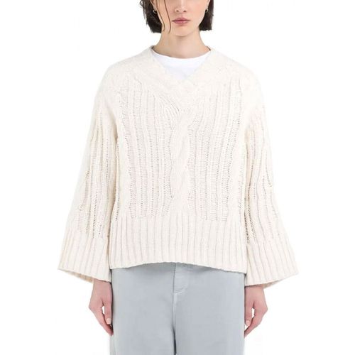 Maglione Maglia A Trecce Cropped Butter White - Replay - Modalova