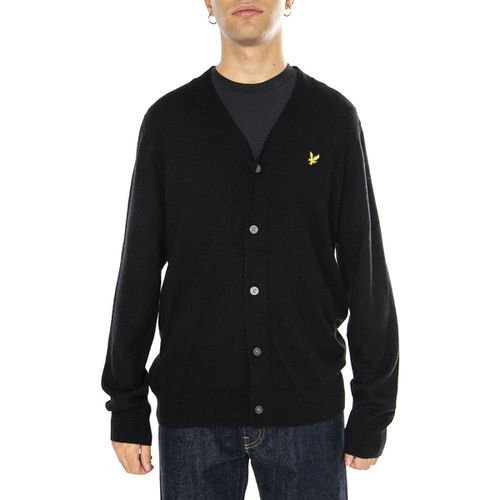 Maglione Cotton Merino V Neck Cardigan Jet Black - Lyle & Scott - Modalova