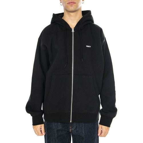 Felpa Established Works Bold Zip Hood II Fleece Black - Obey - Modalova