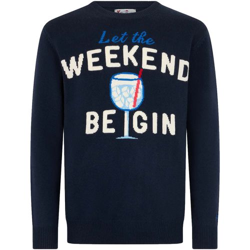 Maglione Maglia girocollo blu uomo "Weekend begin" - Mc2 Saint Barth - Modalova