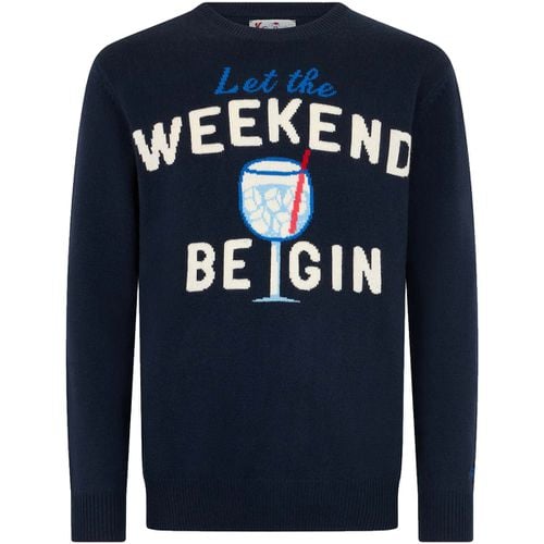 Maglione Maglia girocollo blu uomo "Weekend begin" - Mc2 Saint Barth - Modalova