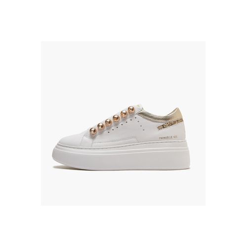 Sneakers sneakers donna in pelle white-gold BICE 701 11 - Emanuélle Vee - Modalova