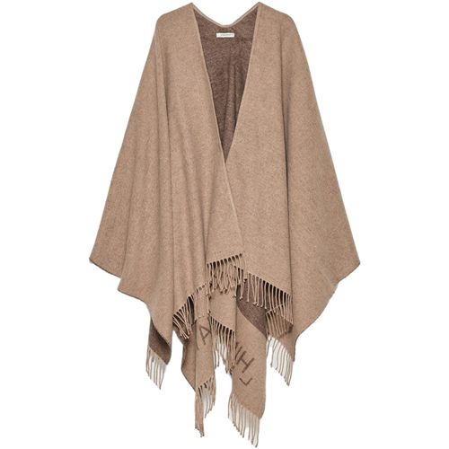 Sciarpa Poncho In Maglieria Con Frange E Logo Jacquard - Hinnominate - Modalova