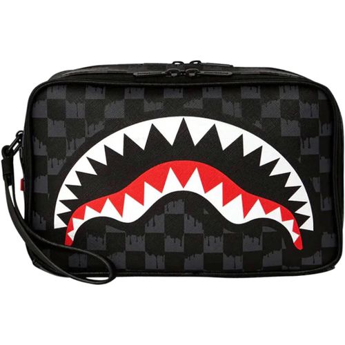 Borsa Shopping pochette unisex 910B6570NSZ DRIP CHECK SHARK TOILETRY BRICK - Sprayground - Modalova