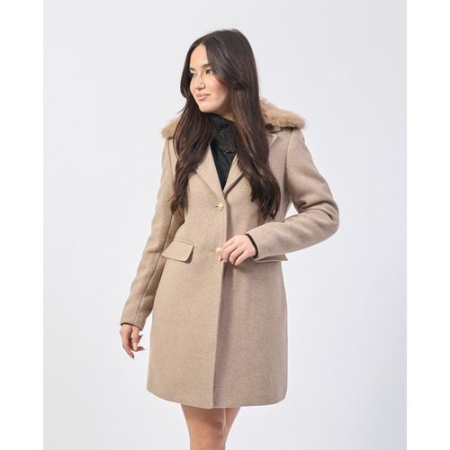 Mantella Cappotto da donna in misto lana con pelliccia - Yes Zee - Modalova