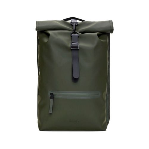 Borsa Zaino Rolltop Rucksack Green - Rains - Modalova