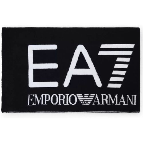 Sciarpa Sciarpa nera con logo per uomo - Emporio Armani EA7 - Modalova