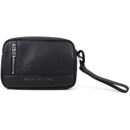 Borsa Shopping Pochette nera con mini logo per uomo - EAX - Modalova