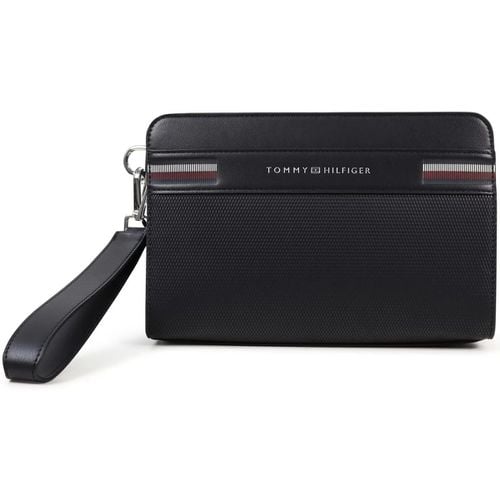 Borsa Shopping Pochette nera con mini logo per uomo - Tommy hilfiger - Modalova