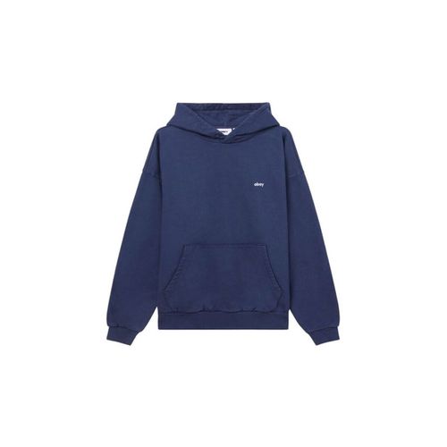 Felpa Maglia Lowercase Pigment Hood Pigment Academu Navy - Obey - Modalova