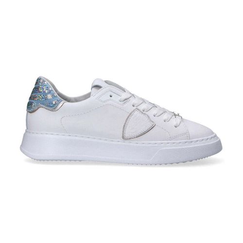 Sneakers basse sneaker Temple denim paillettes - Philippe Model - Modalova