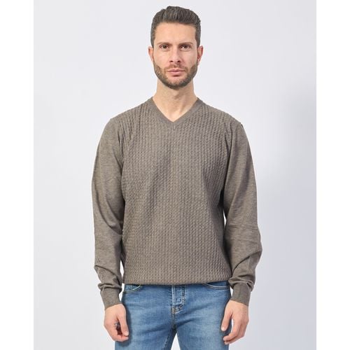 Maglione Maglione uomo in misto lana con scollo a V - Yes Zee - Modalova