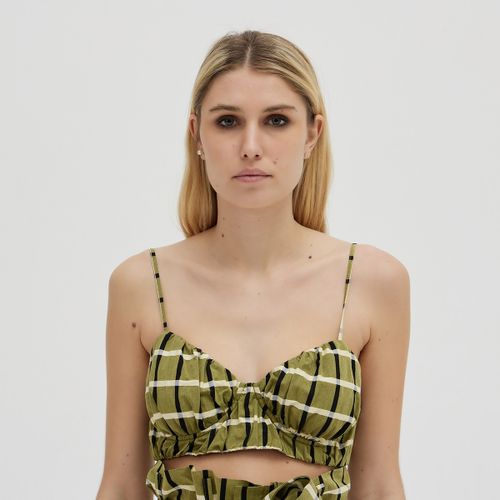 Camicetta Crop top in cotone check - Erika Cavallini - Modalova