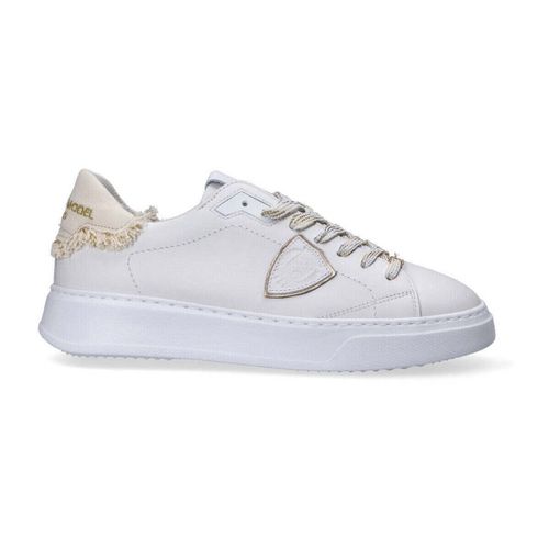 Sneakers basse sneaker Temple bianca oro - Philippe Model - Modalova