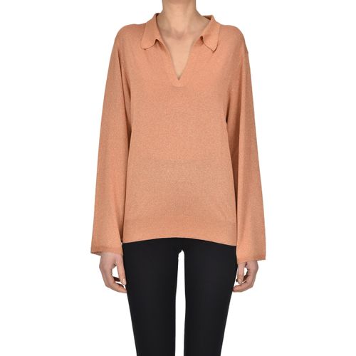 Maglione Pullover stile polo in maglia lamè MGP00005046AE - Be You - Modalova