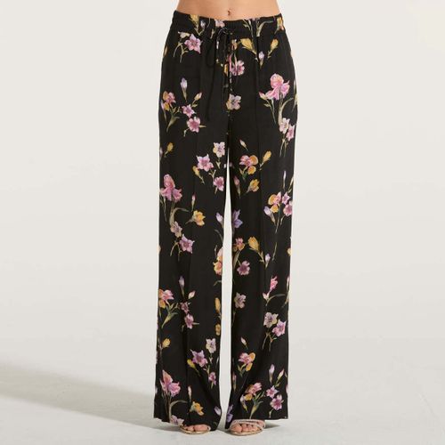 Pantaloni pantaloni in crêpe de Chine a fiori - Twin set - Modalova