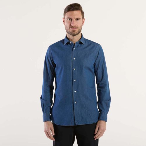 Camicia a maniche lunghe camicia collo francese tinta unita tela - Xacus - Modalova