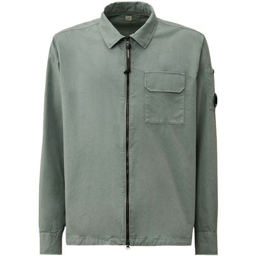 Camicia a maniche lunghe Organic Gabardine Full Zip Overshirt - Cp Company - Modalova