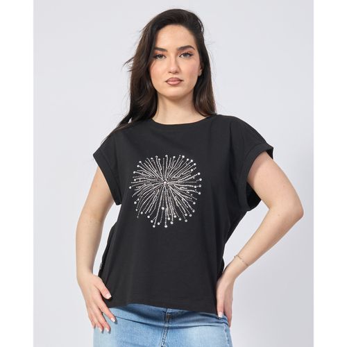 T-shirt & Polo T-shirt nera Jijjl con strass sul davanti - Jijil - Modalova