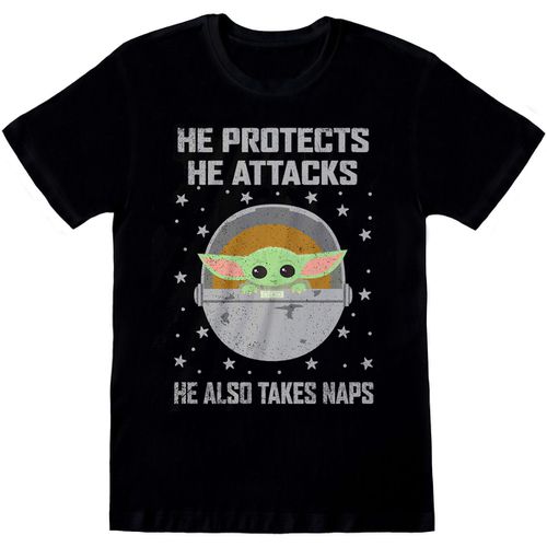 T-shirts a maniche lunghe Protects And Attacks - Star Wars: The Mandalorian - Modalova