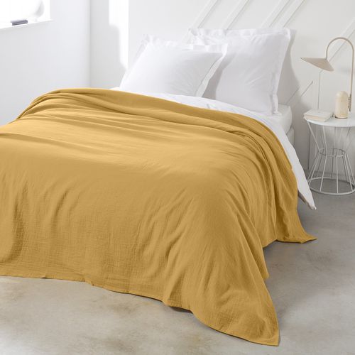 Plaid, coperte Jete de Lit 220/240 Gaze de coton Essential Ocre - Today - Modalova