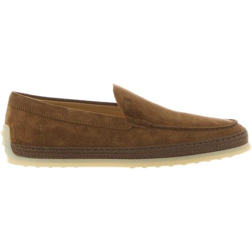 Scarpe Slip-on in pelle scamosciata con gommini e rafia - Tod's - Modalova