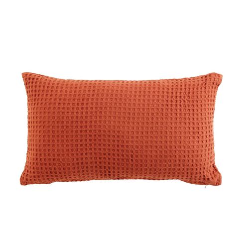 Cuscini COUSSIN DEHOUSSABLE 30 x 50 CM COTON UNI GAUFRETTE TERRACOTTA - Douceur d intérieur - Modalova