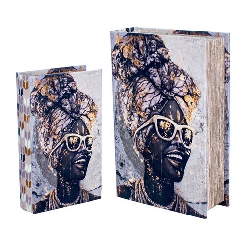 Cestini, scatole e cestini Book African Book 2 Unità - Signes Grimalt - Modalova