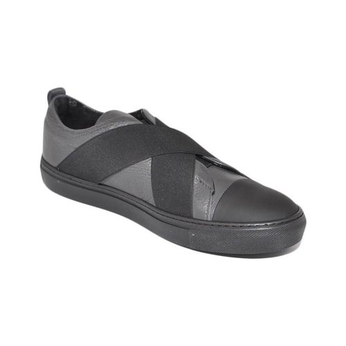 Sneakers Sneakers bassa grigia con elastico nero vera pelle made in ital - Malu Shoes - Modalova