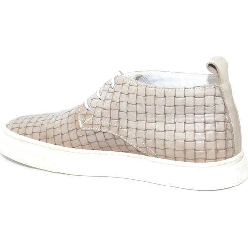 Stivaletti Scarpe uomo sneakers tortora fondo bianco monocromo intrecciata - Malu Shoes - Modalova