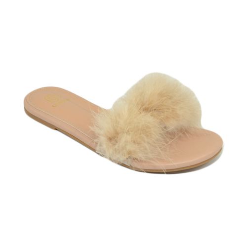 Scarpe Pantofoline donna con pelliccia peluche pelo nude volumin - Malu Shoes - Modalova