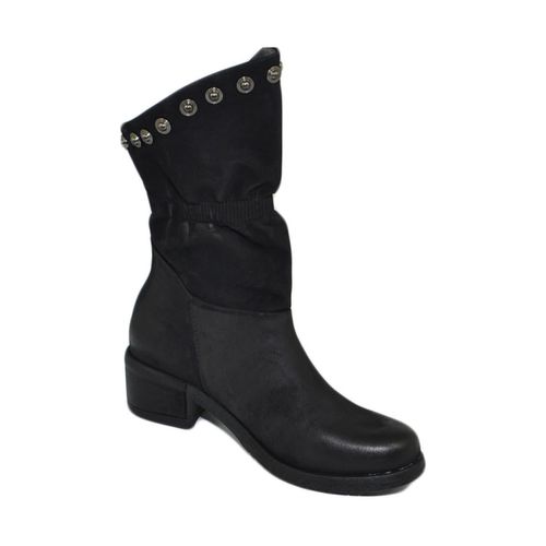 Stivaletti Stivaletti scarpe donna biker con borchie in pelle effetto - Malu Shoes - Modalova