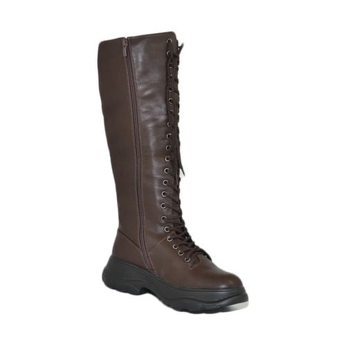 Stivali Stivali anfibi donna alto al ginocchio zip suola carrar - Malu Shoes - Modalova