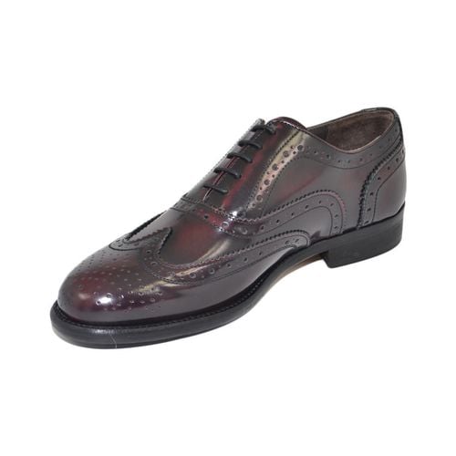 Classiche basse Scarpe uomo stringate francesina vera pelle abrasivata bordeaux - Malu Shoes - Modalova