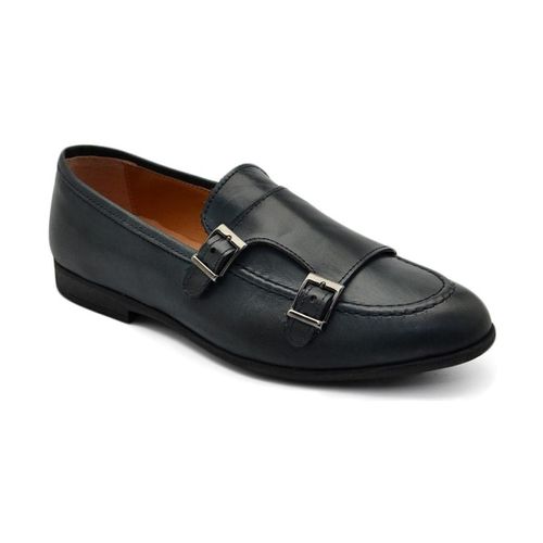 Scarpe Scarpe uomo mocassino fibbia doppia navy spazzolato vintage - Malu Shoes - Modalova