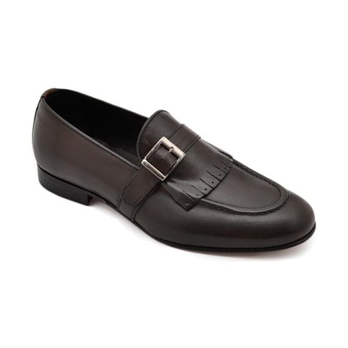 Scarpe Mocassino derby uomo marron in vera pelle di nappa con fibbia e - Malu Shoes - Modalova