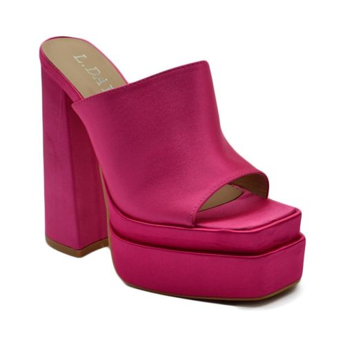 Sandali SABOT DONNA TACCO IN RASO FUCSIA TACCO DOPPIO 15 CM PLATEAU 6 C - Malu Shoes - Modalova