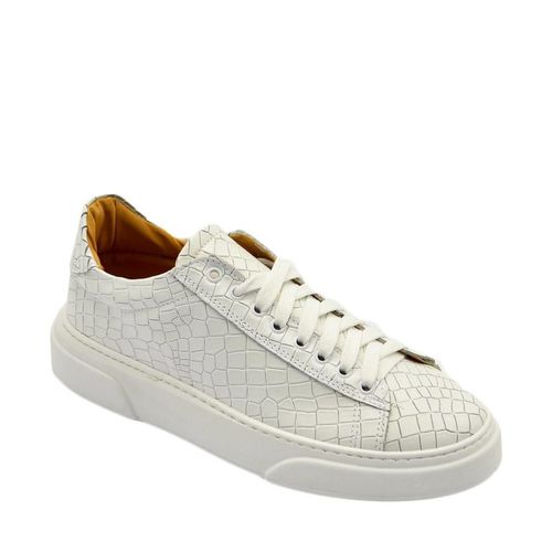 Sneakers Scarpa sneakers bianca Paul 4190 uomo basic vera pelle cocco la - Malu Shoes - Modalova