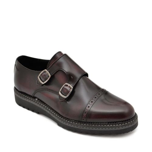 Classiche basse Scarpe doppia fibbia uomo classico sportivo in vera pelle lisci - Malu Shoes - Modalova