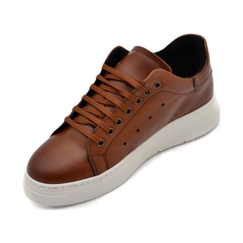 Sneakers Sneakers uomo bassa vera pelle cuoio con fortino tono su tono f - Malu Shoes - Modalova