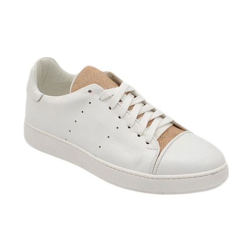 Sneakers Scarpa sneakers con linguetta beige uomo basic vera pell - Malu Shoes - Modalova