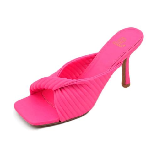 Sandali SANDALO SABOT MULES TACCO FUCSIA A PUNTA QUADRATA CON NODO PLIS - Malu Shoes - Modalova