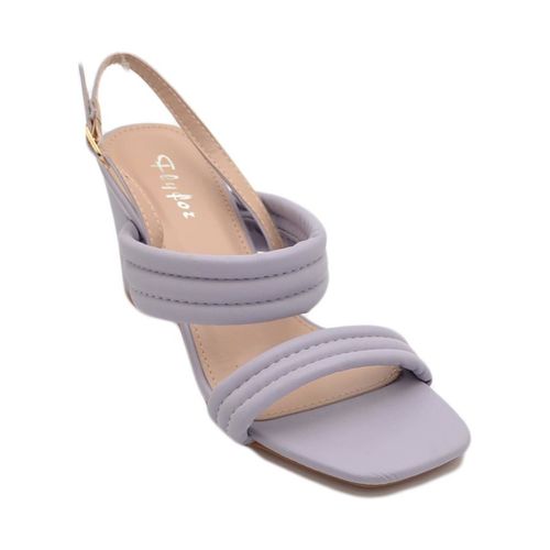 Sandali Sandalo donna lilla sabot con tacco largo comodo 5 cm doppia fa - Malu Shoes - Modalova