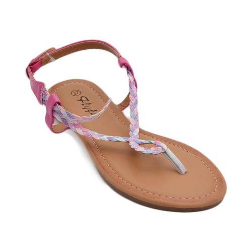 Sandali Sandalo basso infradito donna fucsia con intreccio multicolor c - Malu Shoes - Modalova