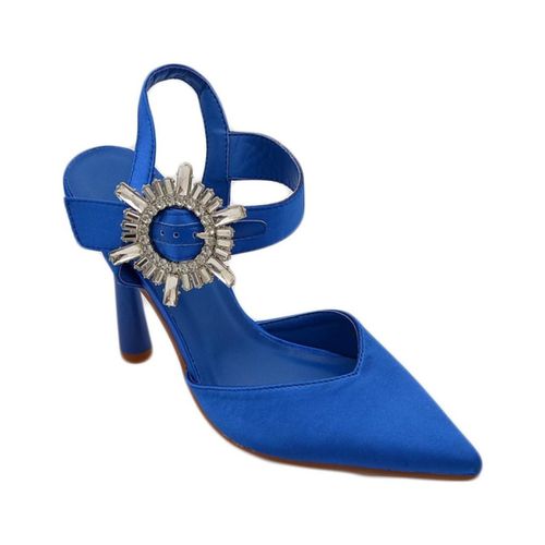 Scarpe Decollete' scarpadonna gioiello in raso bluette con applicazion - Malu Shoes - Modalova