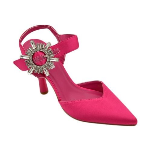 Scarpe Decollete' scarpadonna gioiello in raso fucsia applicazione spi - Malu Shoes - Modalova