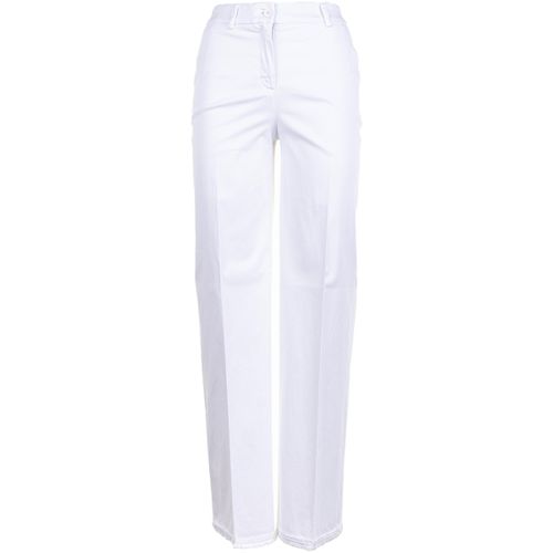 Pantaloni Pantalone donna a vita alta bianco ottico - Via Masini 80 - Modalova